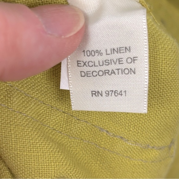 J Jill Linen Wide Leg Chartreuse Women’s Pants Size 6 Drawstring waist Flowy - Picture 8 of 10